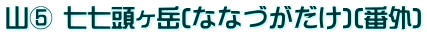 山⑤ 七七頭ヶ岳(ななづがだけ)(番外)